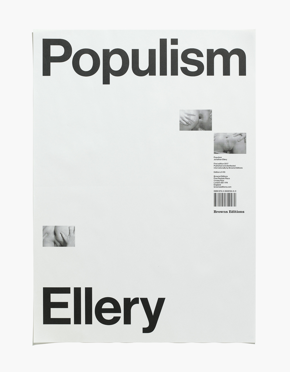 Populism Poster, Jonathan Ellery, Browns Editions and Browns Design, 2017
